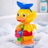 LEAN TOYS Brinquedo de banho interativo pato com moinho, ventosas e colher