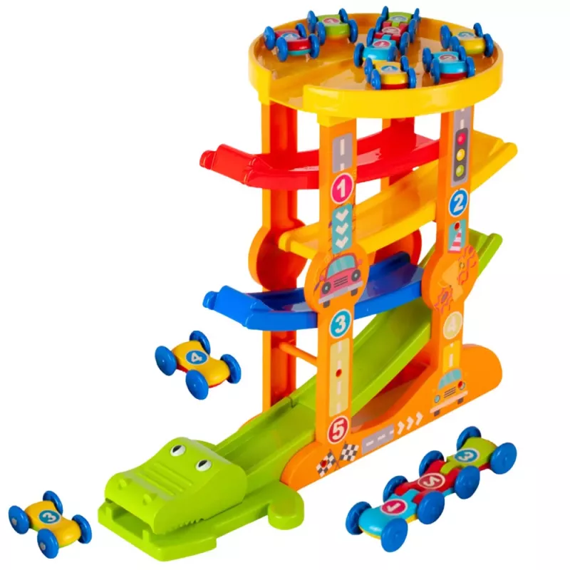 LEAN TOYS Carro crocodilo pista de equilíbrio deslizante 5 níveis