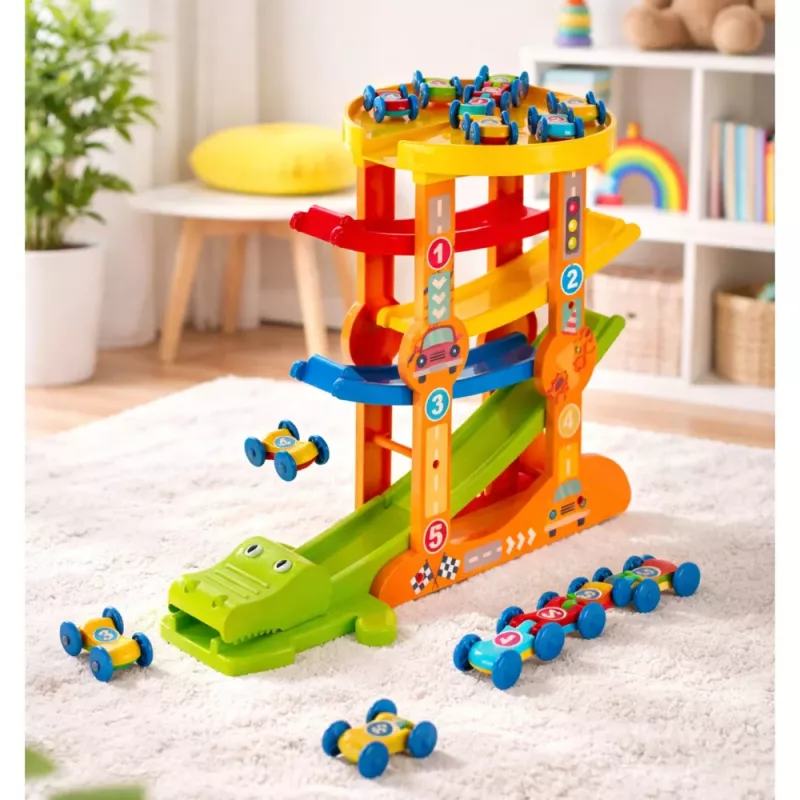 LEAN TOYS Carro crocodilo pista de equilíbrio deslizante 5 níveis