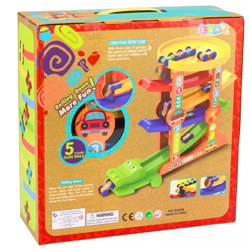 LEAN TOYS Carro crocodilo pista de equilíbrio deslizante 5 níveis