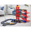 LEAN TOYS Parque de estacionamento com 4 pisos, elevador, helicóptero e carros, 70 peças