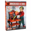 LEAN TOYS Bancada de trabalho infantil mesa DIY acessórios de ferramentas 70 cm