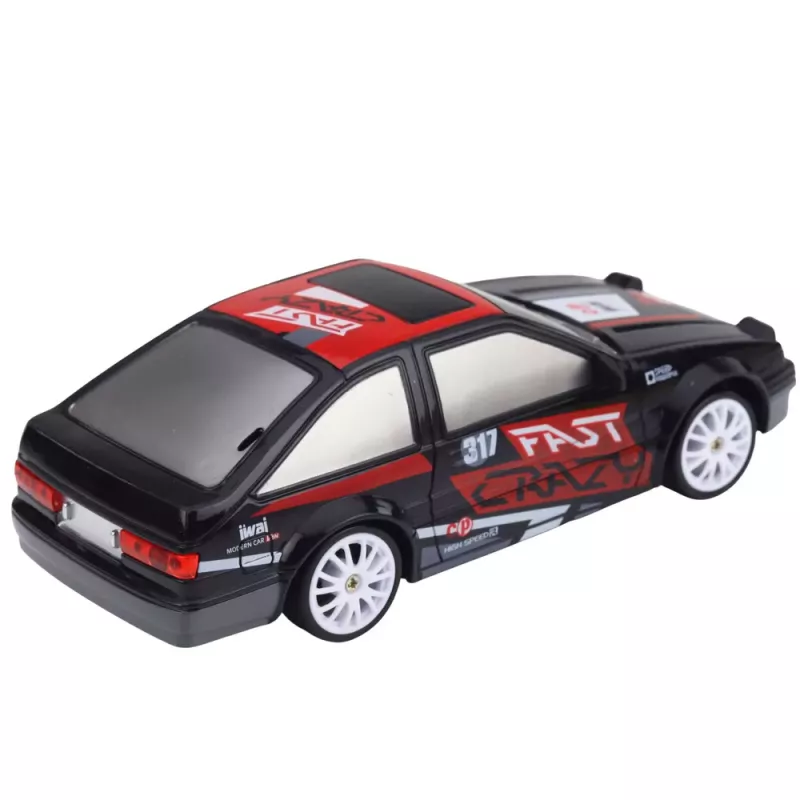 LEAN TOYS Coupé RC carro de drift com controlo remoto e rodas intercambiáveis preto 1:24