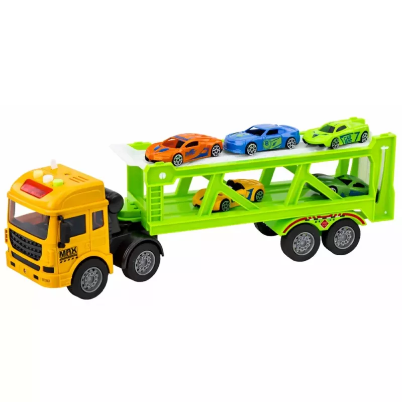 LEAN TOYS Camião de transporte Lora com carros luzes sons verde