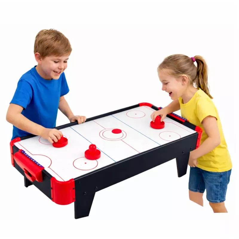 LEAN TOYS Mesa de air hockey mini jogo de arcada para crianças preto