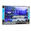 LEAN TOYS Conjunto grande de carro de polícia figura capacete para crianças azul