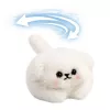 LEAN TOYS Porta-chaves de peluche cão branco com cauda a abanar e som de guincho 9 cm