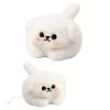 LEAN TOYS Porta-chaves de peluche cão branco com cauda a abanar e som de guincho 9 cm