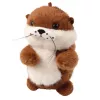 LEAN TOYS Lontra de peluche com cauda a abanar e sons de guincho porta-chaves 12,5 cm