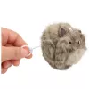 LEAN TOYS Porta-chaves de peluche gatinho castanho com cauda a abanar e som de guincho, 9 cm