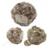 LEAN TOYS Porta-chaves de peluche gatinho castanho com cauda a abanar e som de guincho, 9 cm
