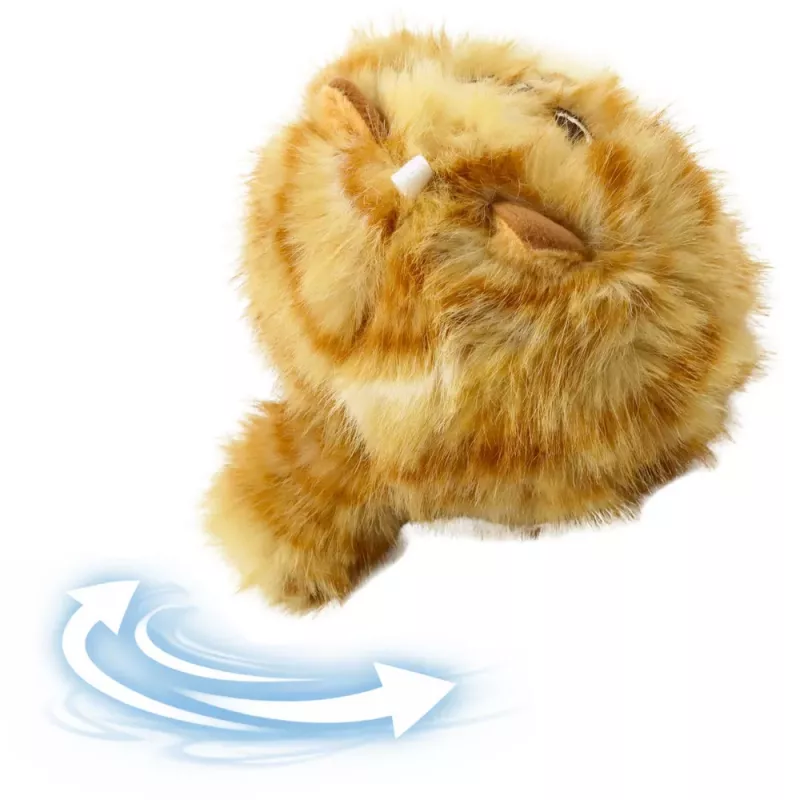 LEAN TOYS Gatinho de peluche com cauda a abanar e som de guincho porta-chaves 9 cm