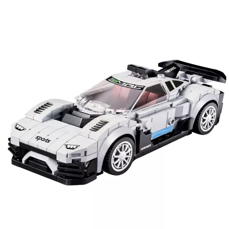 LEAN TOYS Blocos de construção carro de corrida robô 2 em 1 branco 320 peças