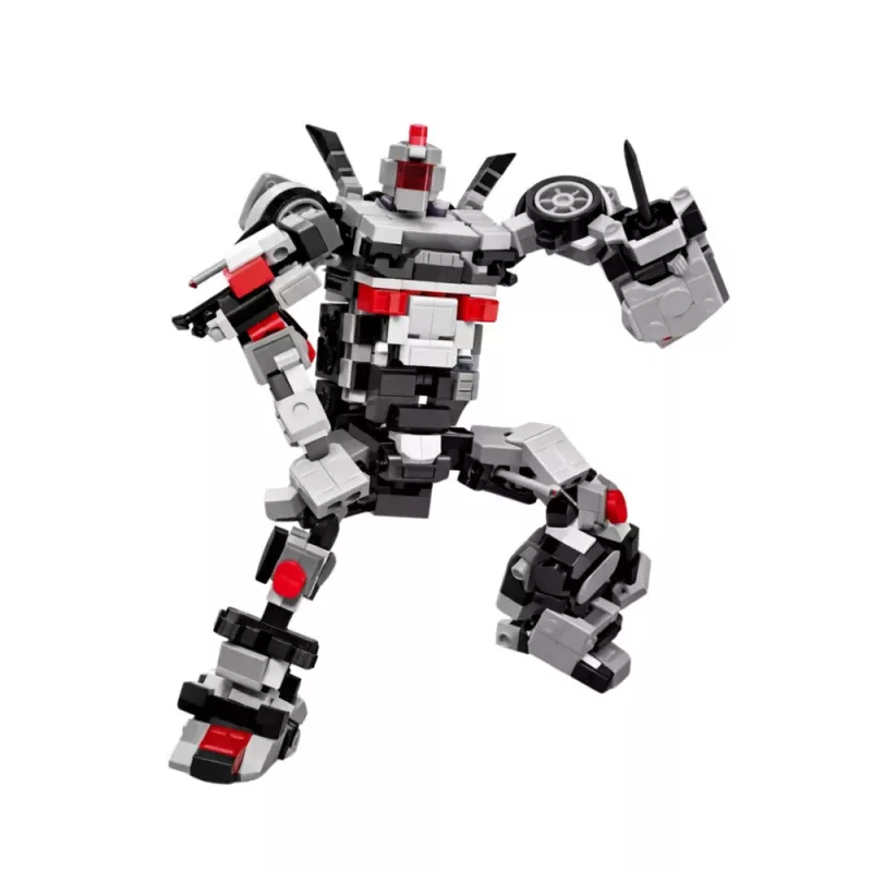 LEAN TOYS Blocos de construção carro de corrida robô 2 em 1 branco 320 peças