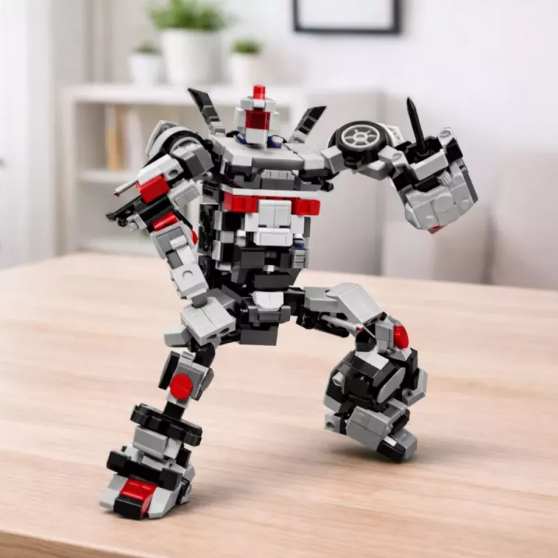 LEAN TOYS Blocos de construção carro de corrida robô 2 em 1 branco 320 peças