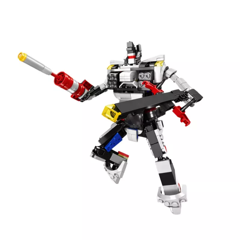 LEAN TOYS Blocos de construção carro desportivo robô 2 em 1 branco 320 peças