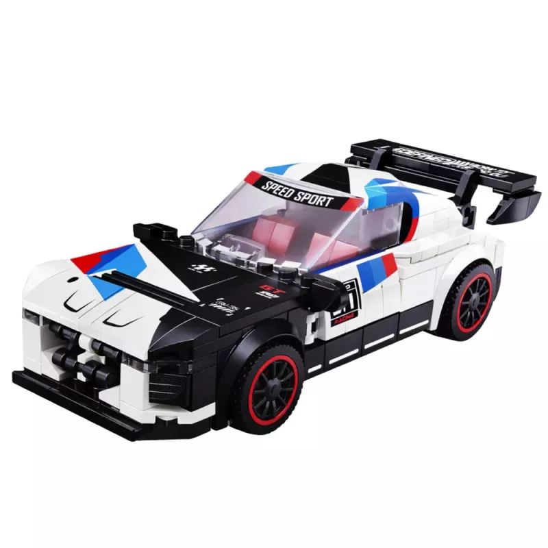LEAN TOYS Blocos de construção carro desportivo robô 2 em 1 branco 320 peças