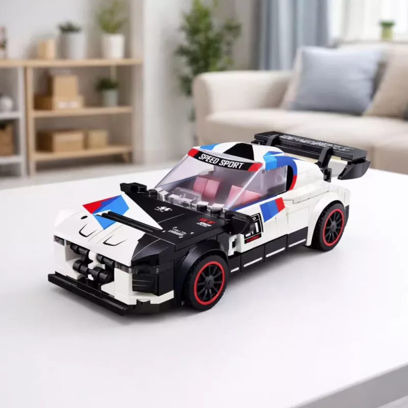 LEAN TOYS Blocos de construção carro desportivo robô 2 em 1 branco 320 peças