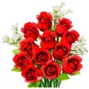 LEAN TOYS Blocos de construção ramo de flores rosas vermelhas gipsófila 952 peças