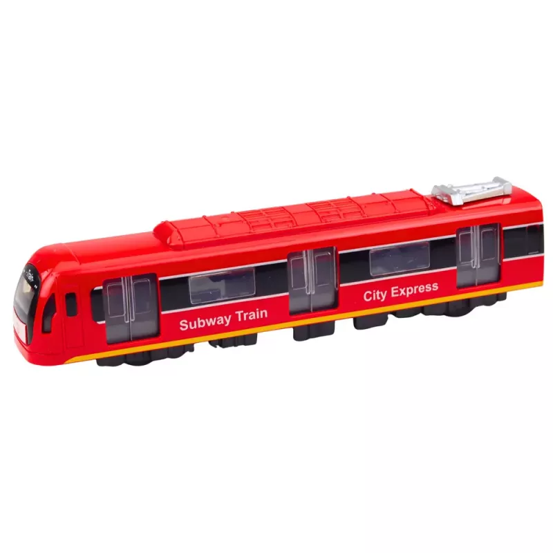 LEAN TOYS Comboio metro City Express com portas, luz e som, vermelho