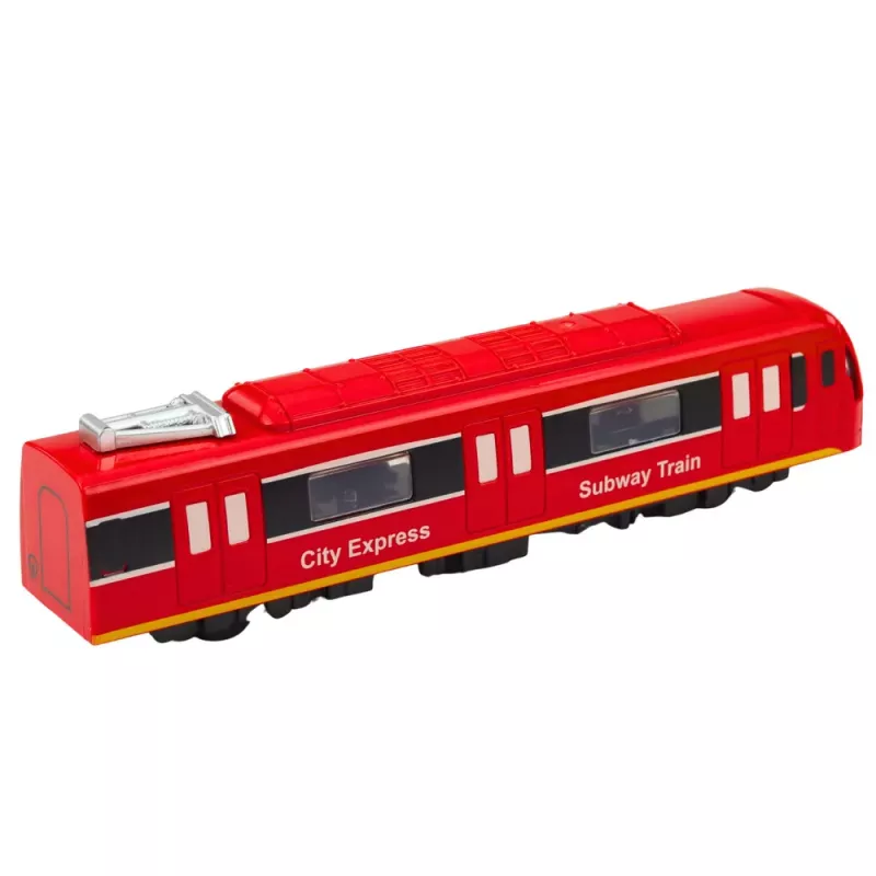 LEAN TOYS Comboio metro City Express com portas, luz e som, vermelho