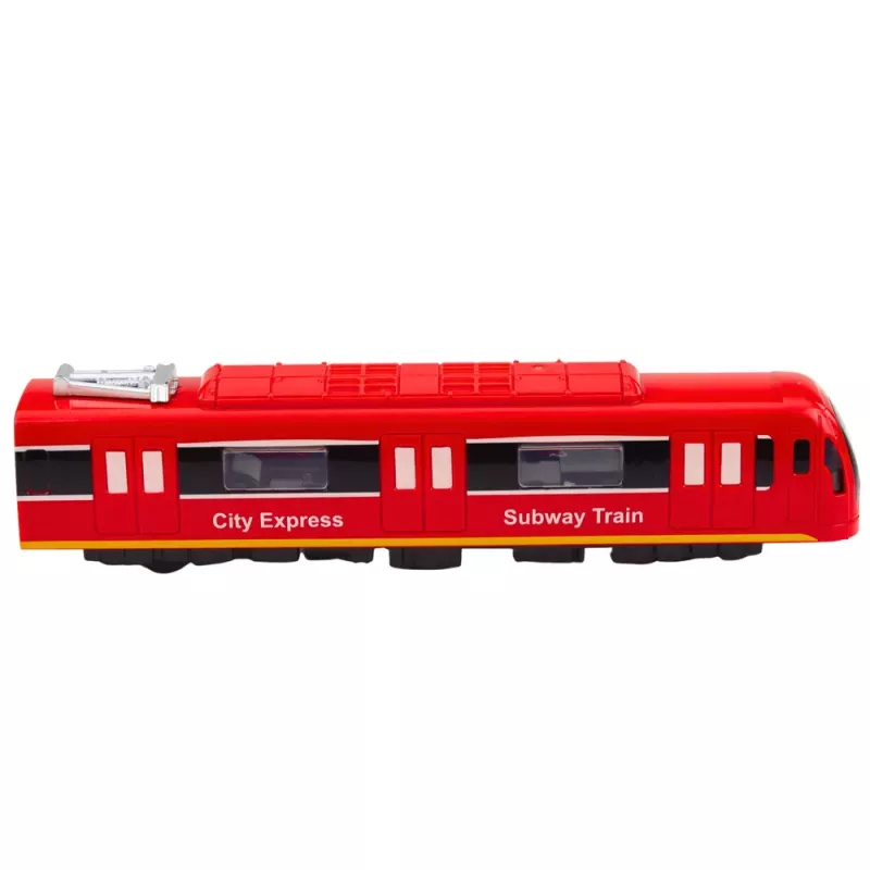 LEAN TOYS Comboio metro City Express com portas, luz e som, vermelho