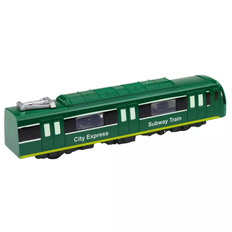 LEAN TOYS Comboio metro City Express com portas de abrir, luzes e sons, verde