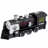 LEAN TOYS Locomotiva clássica sensor de obstáculos fumo luz som preto