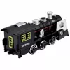 LEAN TOYS Locomotiva clássica sensor de obstáculos fumo luz som preto