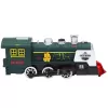 LEAN TOYS Locomotiva clássica sensor de obstáculos fumo luz som verde