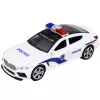 LEAN TOYS Carro de polícia com portas de abrir, luz e som motorizados, branco