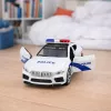 LEAN TOYS Carro de polícia com portas de abrir, luz e som motorizados, branco