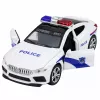 LEAN TOYS Carro de polícia com portas de abrir, luz e som motorizados, branco