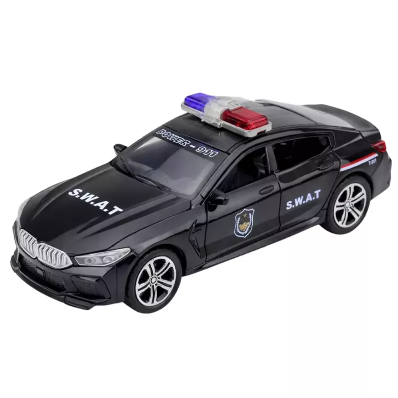 LEAN TOYS Carro SWAT unidade especial portas de abrir tração luzes sons preto