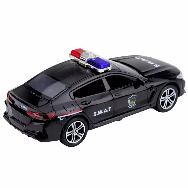 LEAN TOYS Carro SWAT unidade especial portas de abrir tração luzes sons preto