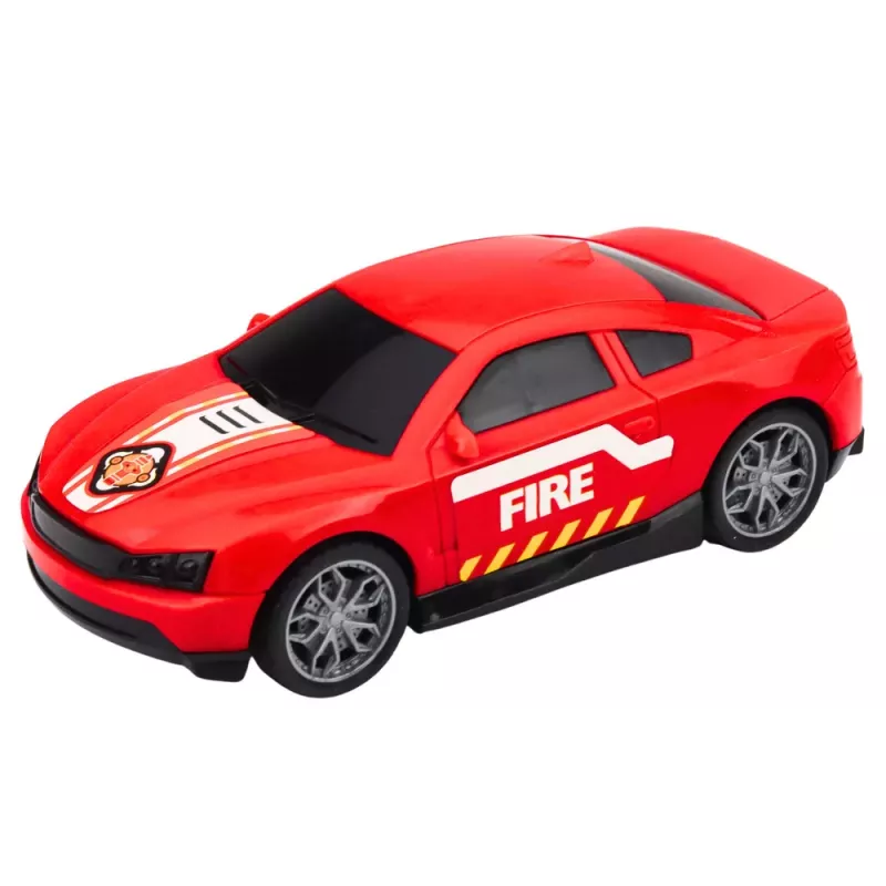 LEAN TOYS Conjunto de resgate dos bombeiros com carro de bombeiros, reboque, helicóptero, carro, luz e som