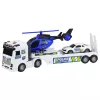 LEAN TOYS Conjunto camião de polícia reboque carro helicóptero luzes som