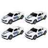 LEAN TOYS Camião de polícia reboque transporte carros de polícia com luz e som