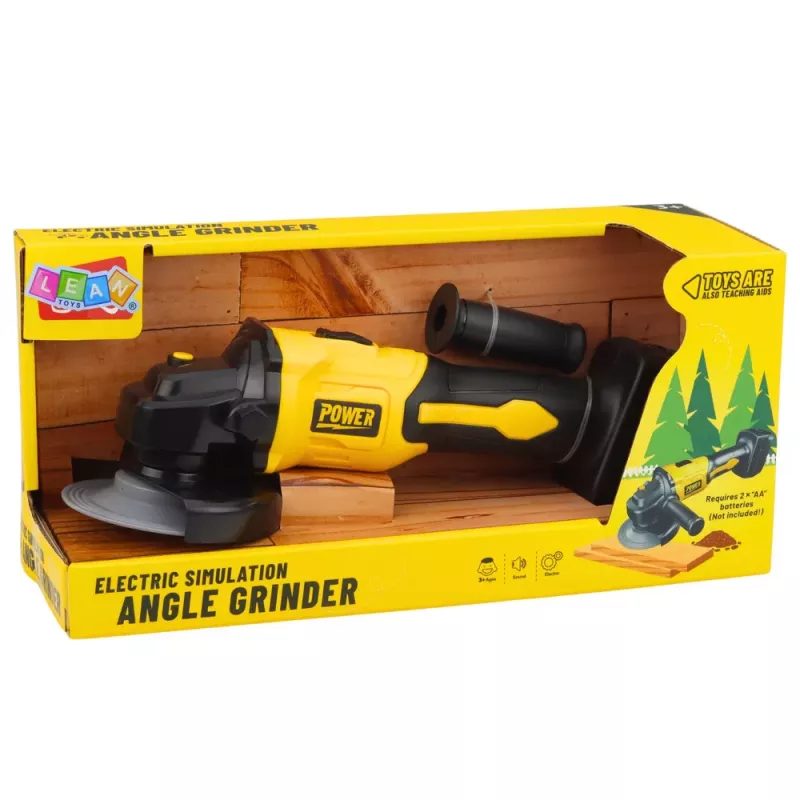 LEAN TOYS Rebarbadora de brincar para crianças com sons amarelo