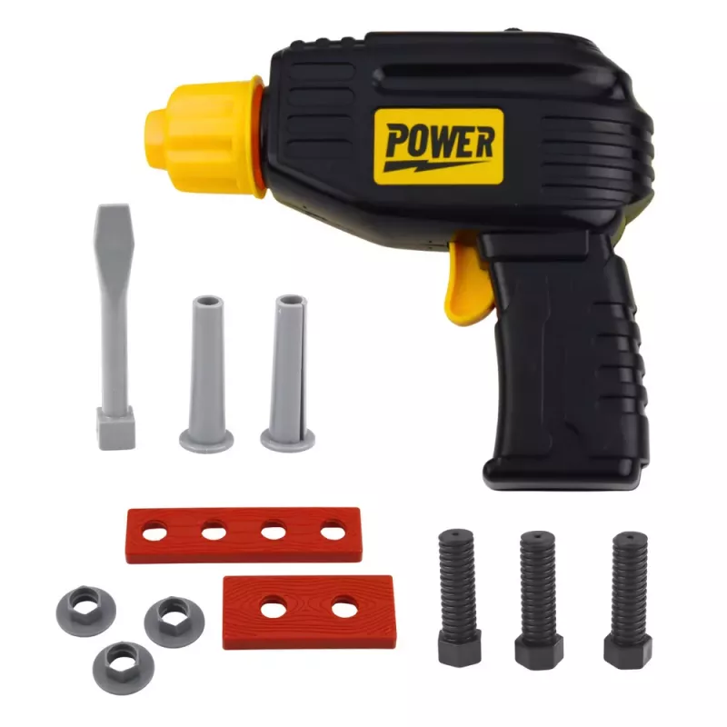 LEAN TOYS Conjunto de ferramentas em cartão com aparafusadora sem fios e acessórios, 23 peças