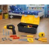 LEAN TOYS Conjunto de ferramentas em cartão com aparafusadora sem fios e acessórios, 23 peças