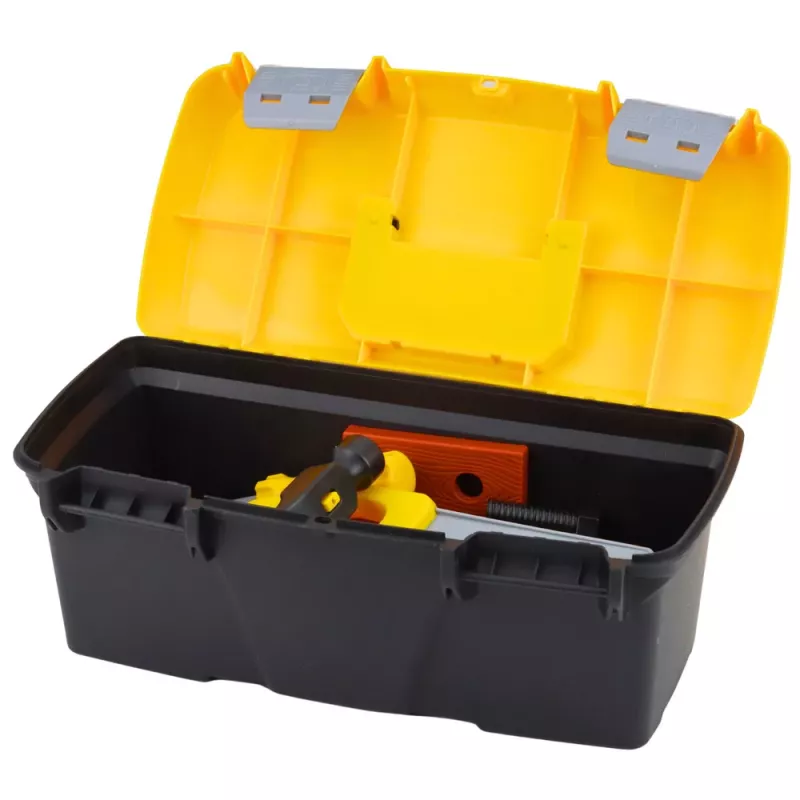 LEAN TOYS Conjunto de ferramentas em cartão com aparafusadora sem fios e acessórios, 23 peças