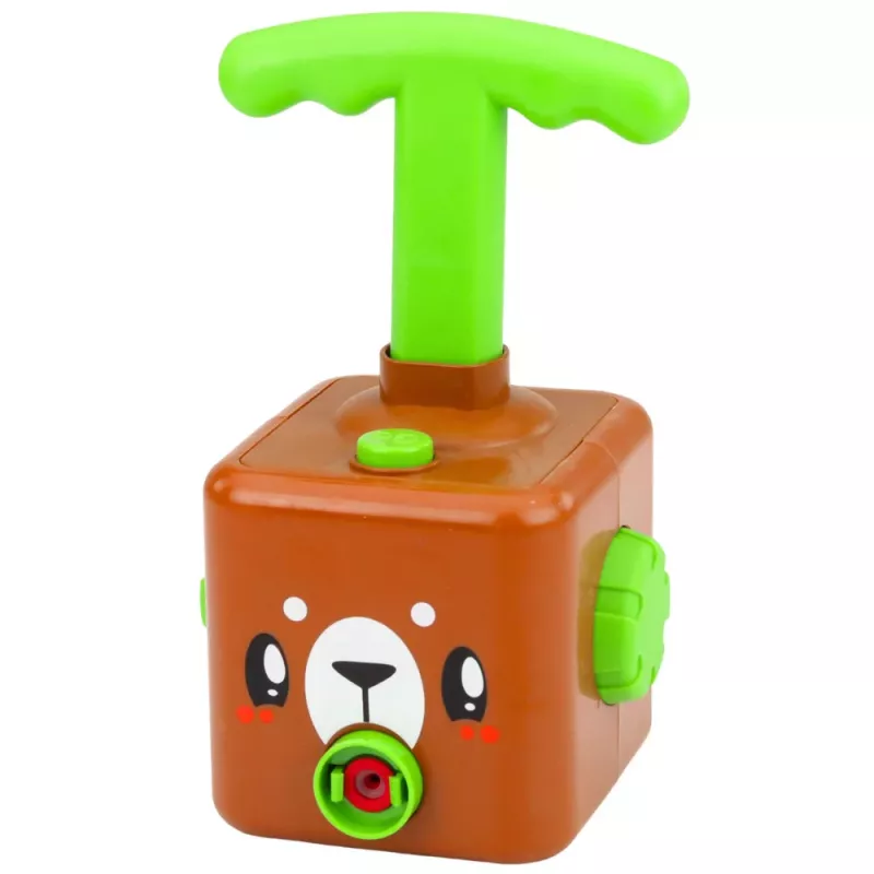 LEAN TOYS Conjunto de brincar com lançador de balões, carros e urso de peluche para crianças