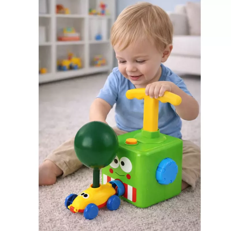 LEAN TOYS Lançador de balões com carro e rã, brinquedo educativo para crianças