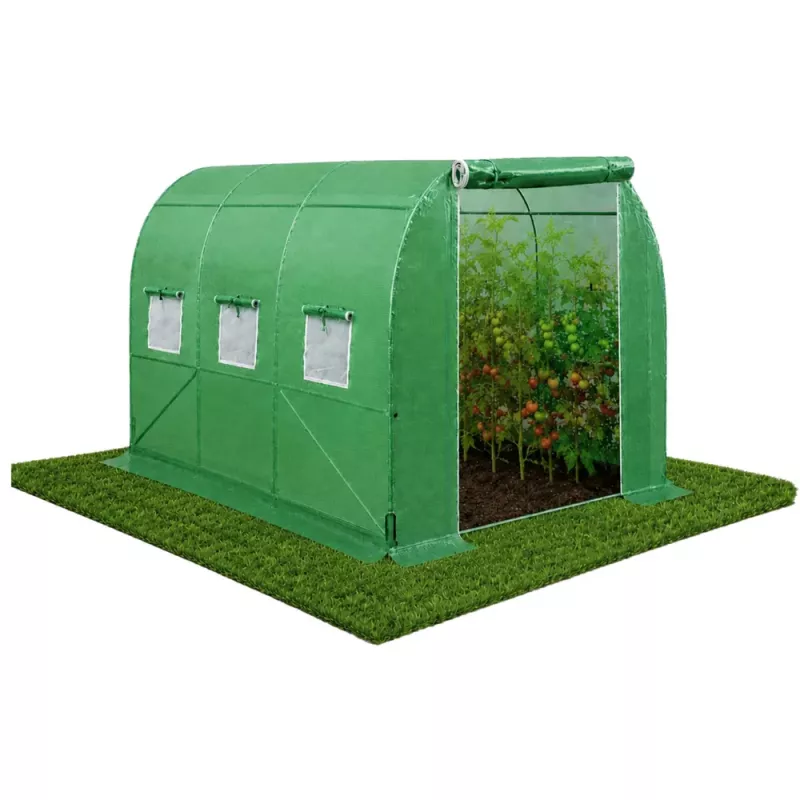 LEAN Estufa para legumes, janelas verdes UV, 3,5x2x2 m, 7 m²