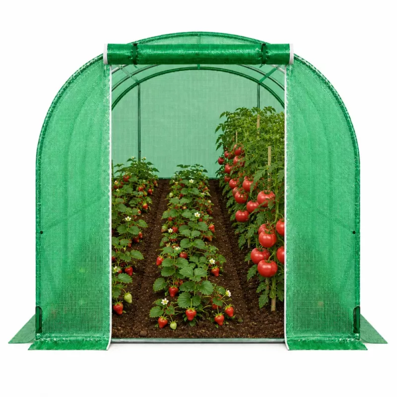 LEAN Estufa para legumes, janelas verdes UV, 3,5x2x2 m, 7 m²
