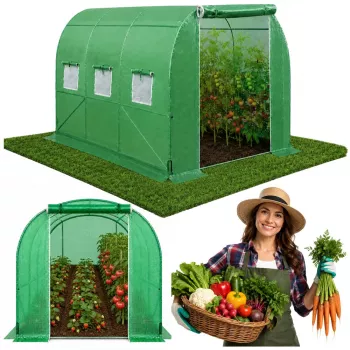 LEAN Estufa para legumes, janelas verdes UV, 3,5x2x2 m, 7 m²