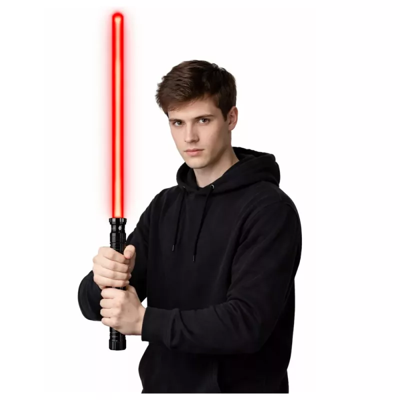 LEAN TOYS Sabre de luz laser LED com som, punho de metal, 75 cm
