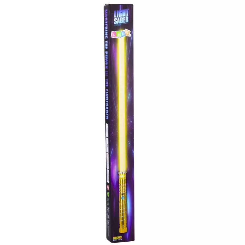 LEAN TOYS Sabre de luz laser LED com som, punho de metal, 75 cm