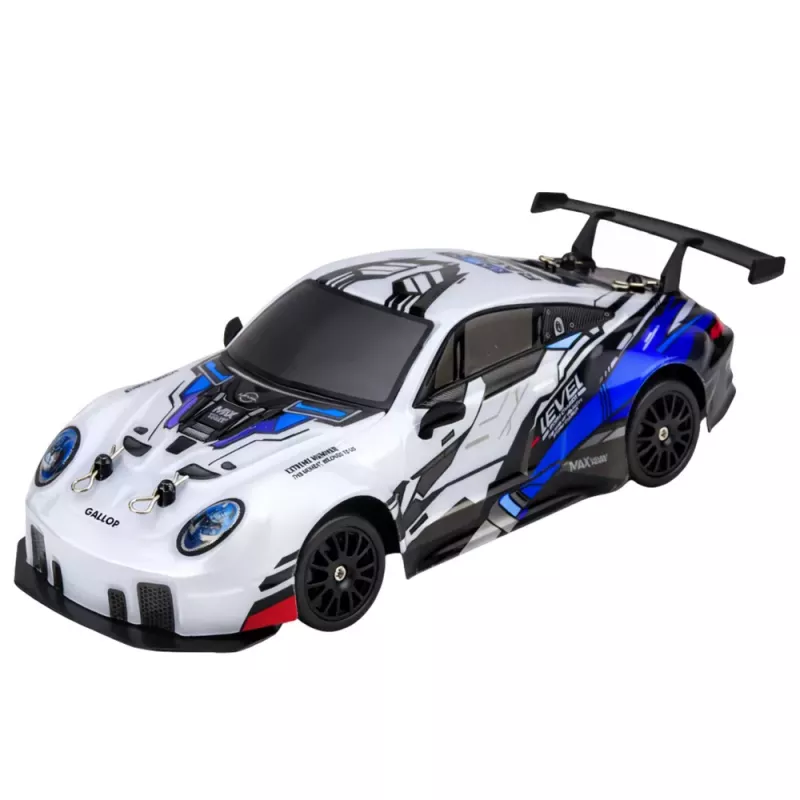 LEAN TOYS Carro de drift com controlo remoto RC, rodas intercambiáveis, 4WD, azul, 1:24